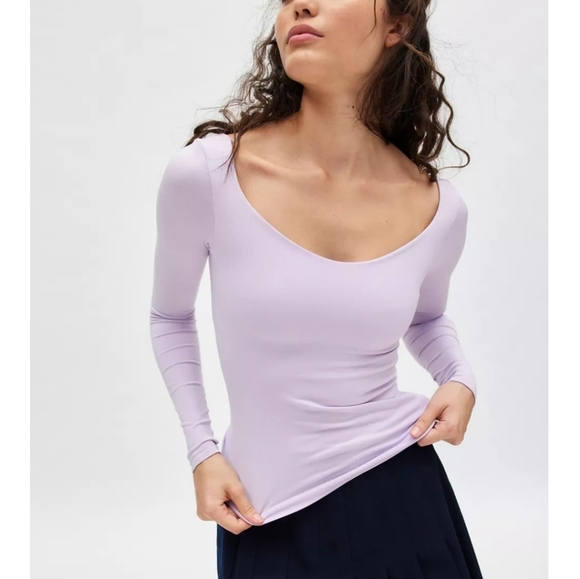 PACSUN Out From Under Roux Seamless Long Sleeve Top In Lavender. Size Xs/s NWT - Picture 1 of 13
